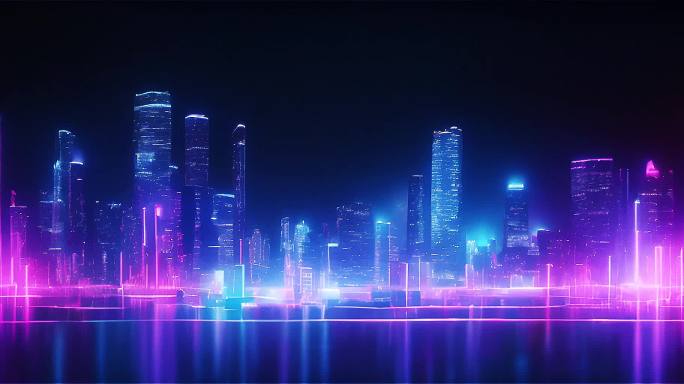 赛博朋克霓虹未来科技城市