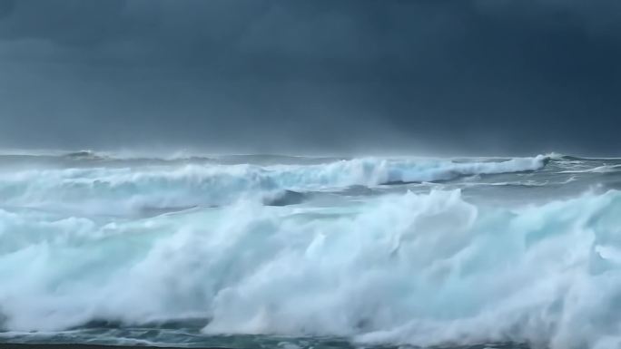 大海乌云暴雨风暴波涛汹涌