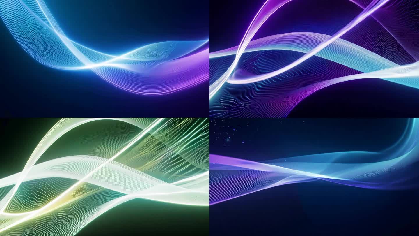 发光流体曲线视觉特效背景动画