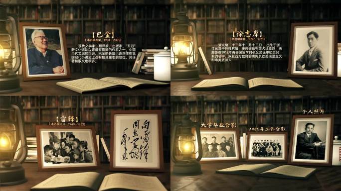 复古相框桌面照片展示