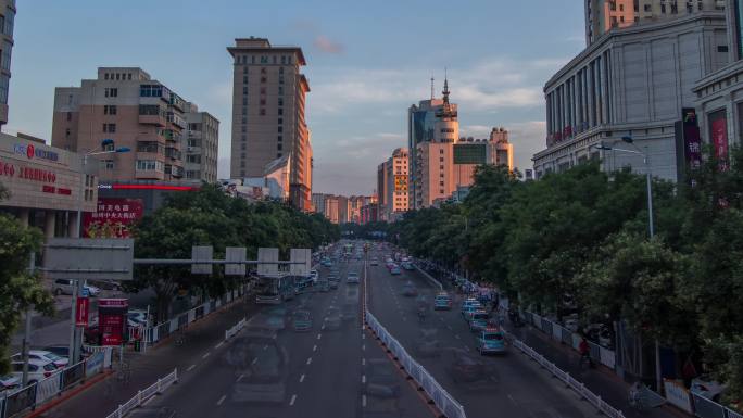 锦州市中央大街车水马龙延时