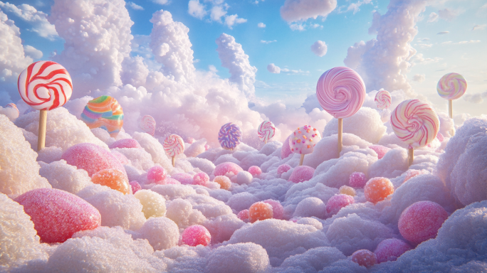 卡通唯美可爱糖果舞台背景