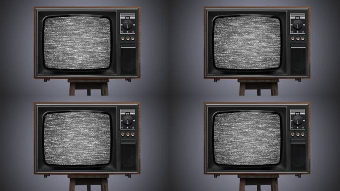 【视频素材】老电视机雪花闪屏