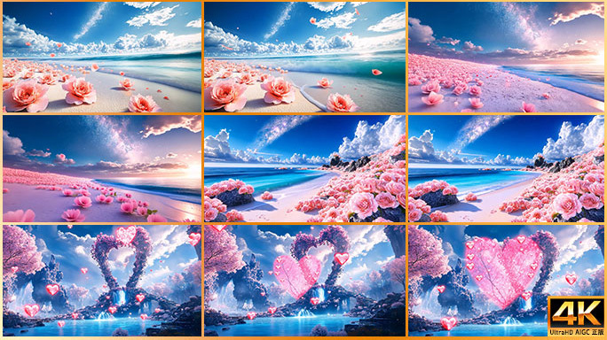 合集 唯美海边梦幻风光 爱情主题背景片头