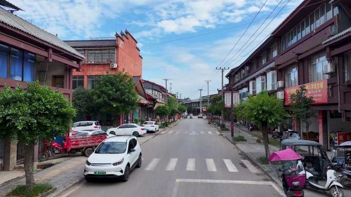 四川省什邡市湔氐老街航拍素材