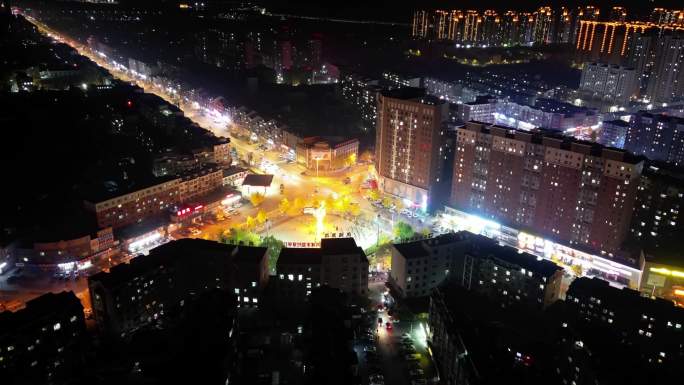 城市广场夜景延时