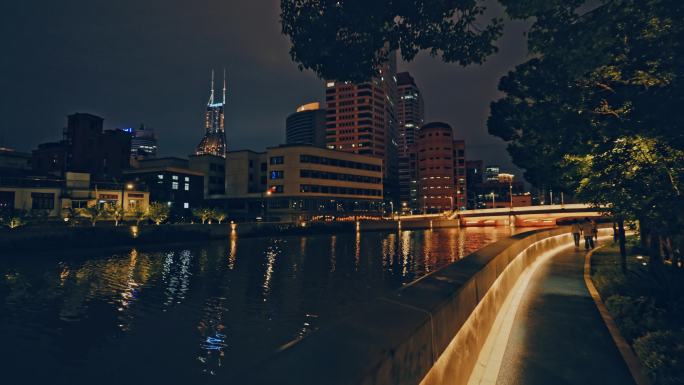 【正版素材】上海苏州河夜景视频8689