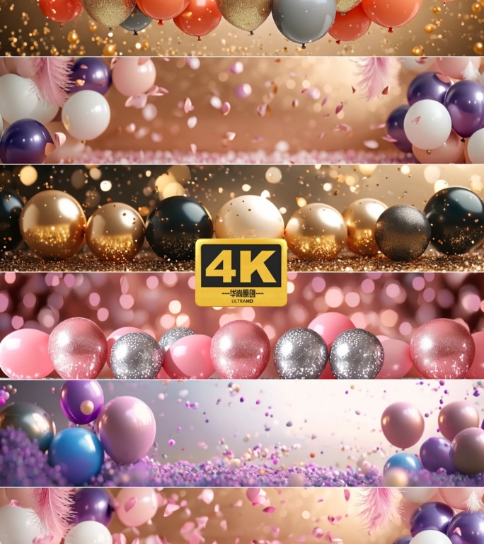 4k宽屏庆典气球背景