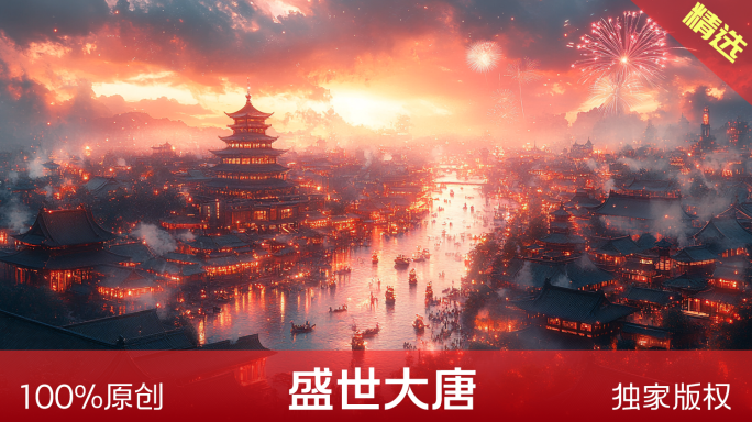 盛世大唐 国风背景 长安街道