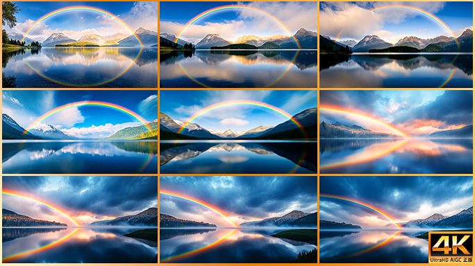 合集 唯美壮丽彩虹自然风光动画 延时摄影