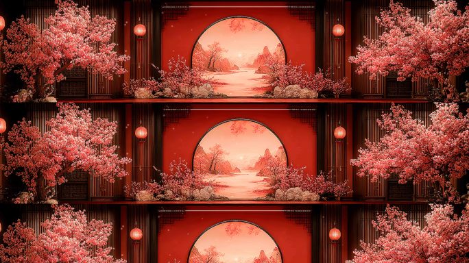 超宽屏——中式 国风 古风 屏风舞台背景