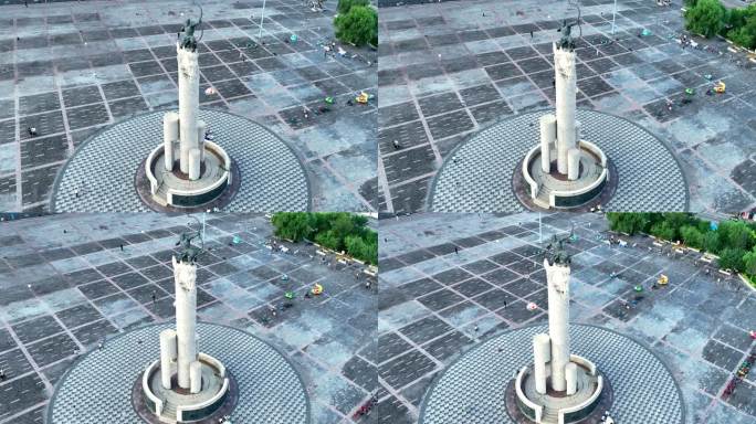 航拍通辽市博物馆 城市风光