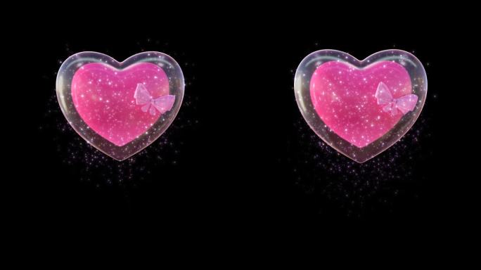 漂亮玻璃透明质感爱心粒子
