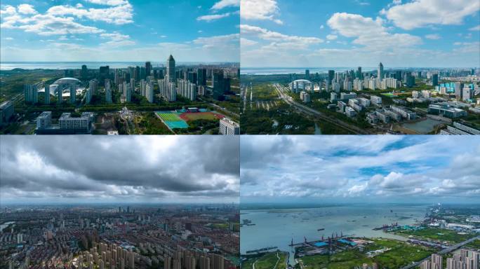 南通城市高空大氛围延时合集