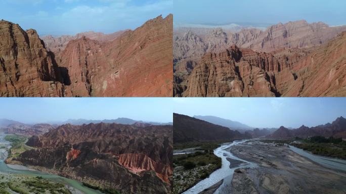 [4K]航拍素材.独库公路红山石林河谷二