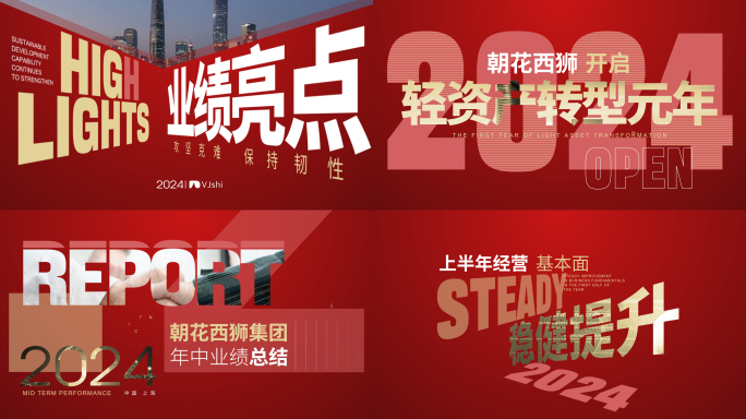 红色年度工作汇报总结快闪