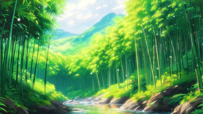 宽屏活动展现翠绿竹林四季变换景色各异美