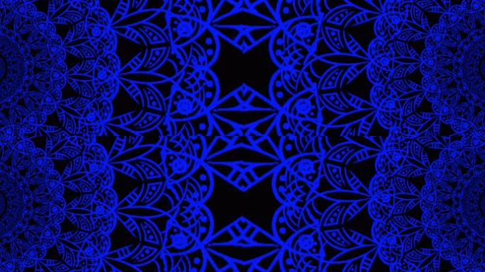 民族风圆形图案冲屏8K循环冲屏素材