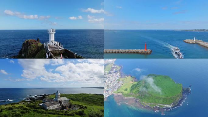 韩国济州岛旅游风光：城山日出峰和涉地可支