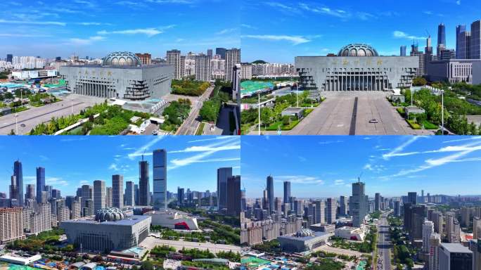 山东省博物馆 航拍 延时