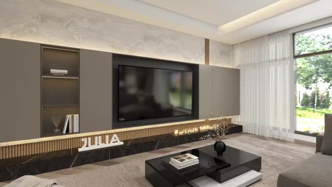 三维客厅 室内装修 室内漫游动画镜头