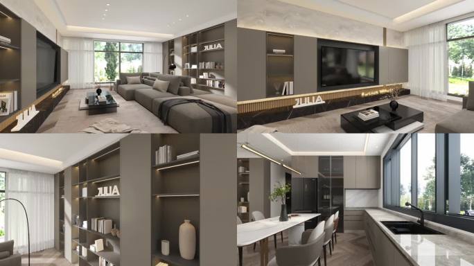 三维客厅 室内装修 室内漫游动画镜头