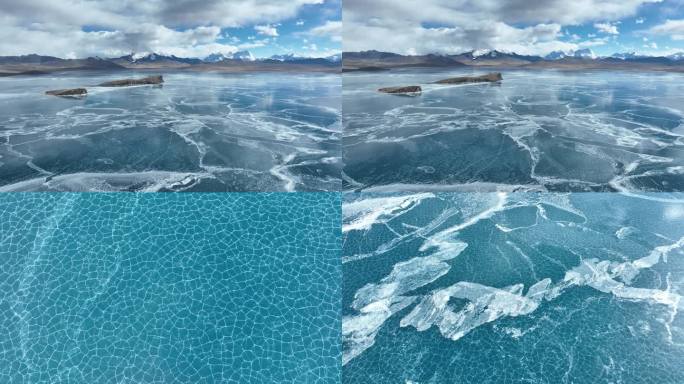 西藏普莫雍错冬季蓝冰