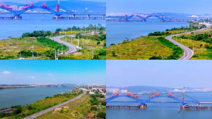建设中的长沙暮坪湘江特大桥