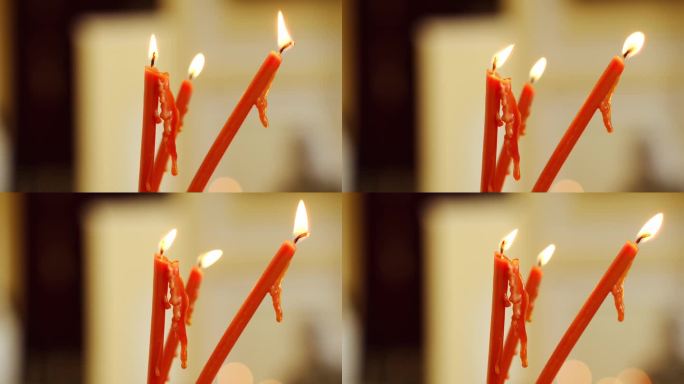 燃烧的教堂蜡烛。