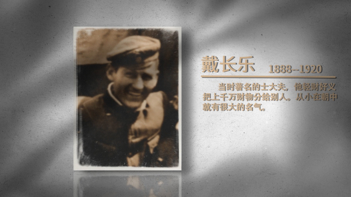 历史人物介绍怀旧复古老照片展示AE模板