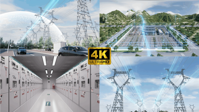 高压电网变电站光线穿梭