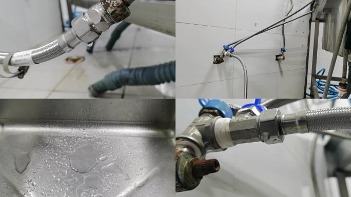 18组水管滴水，漏水长流水，维修扳手转动