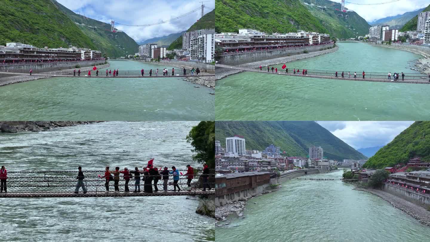 泸定桥 飞夺泸定桥 航拍 空镜 川藏线