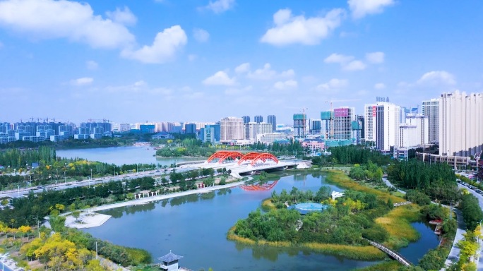 兰州新区城市航拍彩虹桥管委会水秦路合集