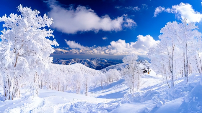 唯美雪景空镜冬天梅花雾凇小寒大寒立冬冬至