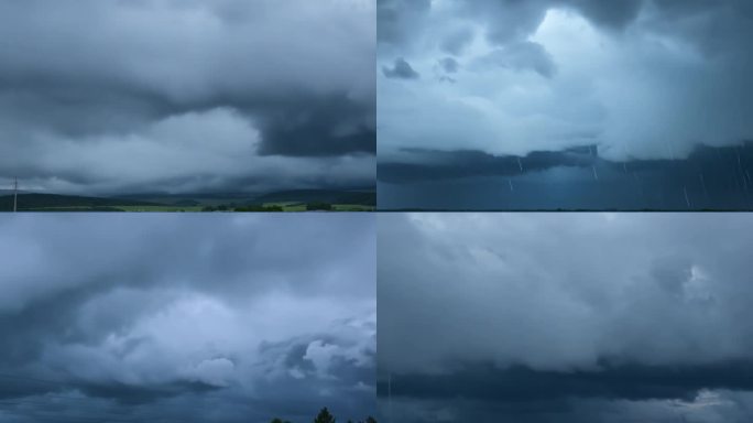 阴天乌云密布要下雨的天空