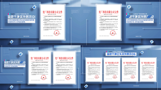 蓝色简洁文件展示文件包装
