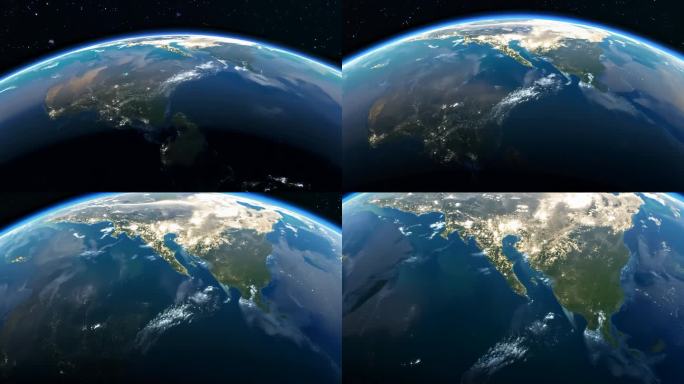 宇宙空间 太空看地球 曙光 俯瞰 地球