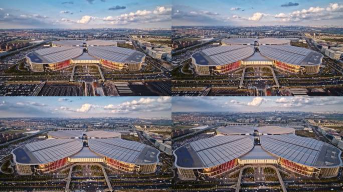 进博会国家会展中心虹桥航拍4K