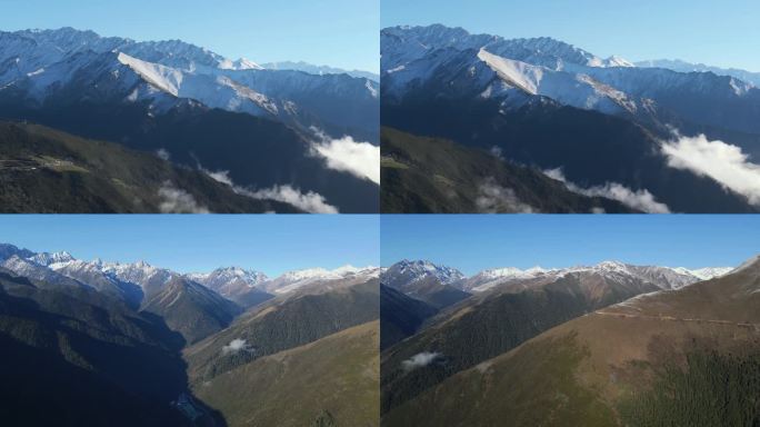雪山 山脊 云雾 山脉 川西