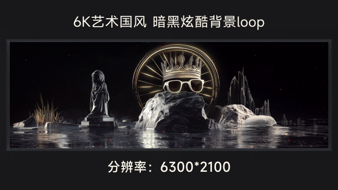 6K艺术国风 暗黑炫酷背景loop