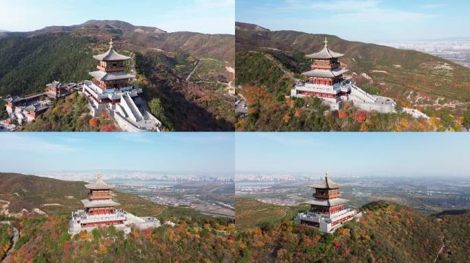 太原太山望都阁_环绕_太原市全景