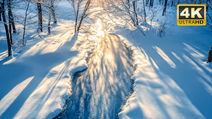 结冰霜降风雪冬天冰冻融化唯美视频素材1