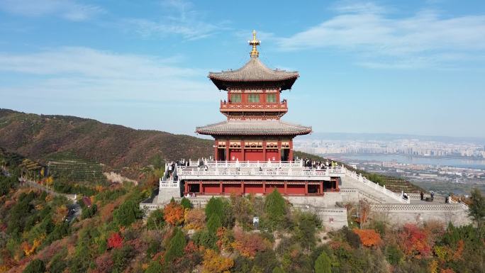 太原太山望都阁_渐远_太原市全景