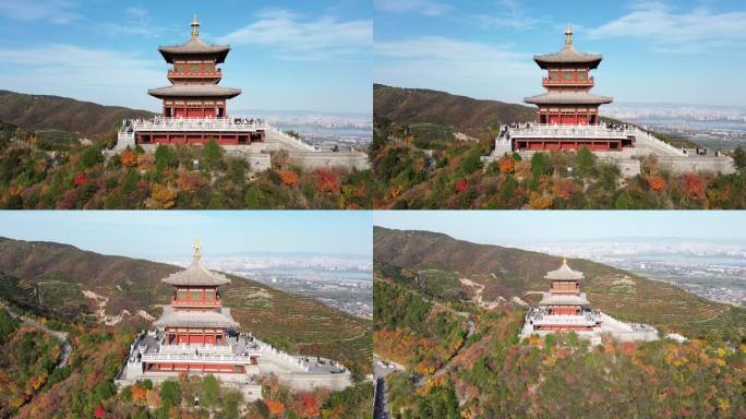 太原太山望都阁_渐远_太原市全景