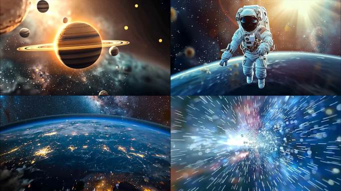 宇宙穿梭星空太空星球黑洞银河地球星河ai
