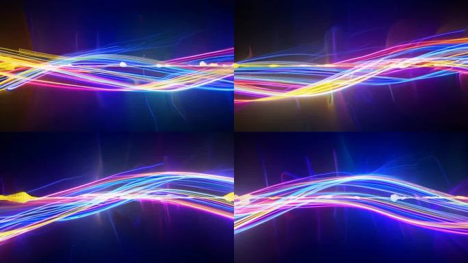 炫彩绚丽多彩音乐线条跑屏