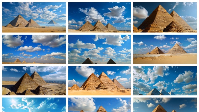 埃及 金字塔 蓝天白云