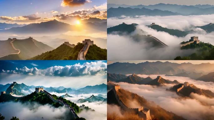 长城延时 大美中华壮丽山河 航拍长城