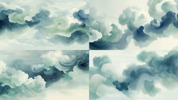 中国风淡雅祥云飘动背景